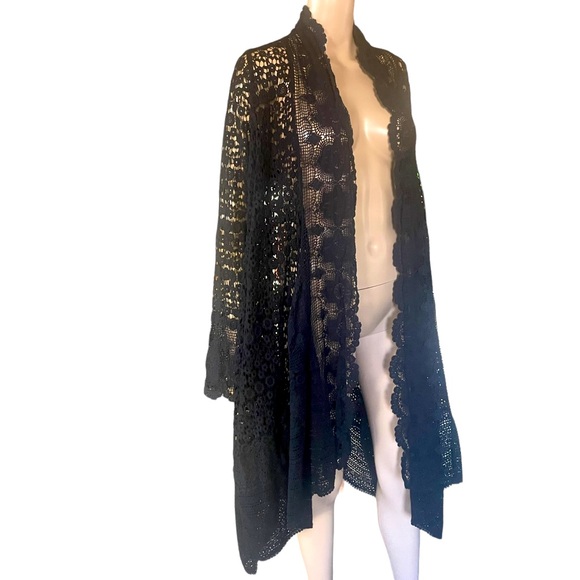 Johnny Was Jackets & Blazers - Johnny Was black boho lace cardigan jacket size large
